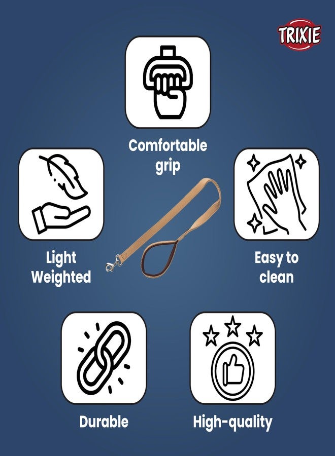 Trixie Premium Extra Strong Dog Leash with Padded Hand Loop, XS-S Dogs, 10 kg or Less (Chihuahua, Toy Poodle, Shih Tzu, Pug), 3.93ft /15mm (X-S, Caramel) - Image 3